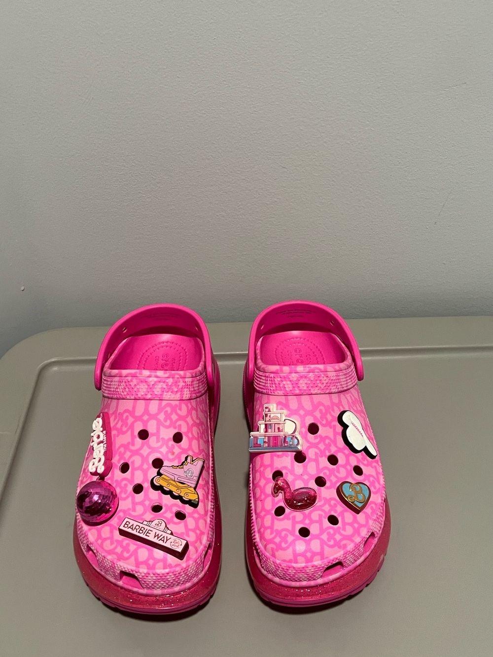 Barbie Pink Girls' Slip-On Clog Sandals with Decorative Charms